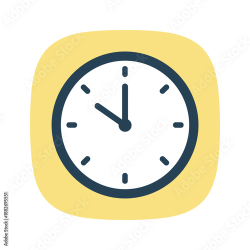 Yellow clock icon with white face