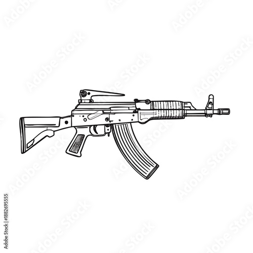 Vector illustration of an ak47 assault rifle