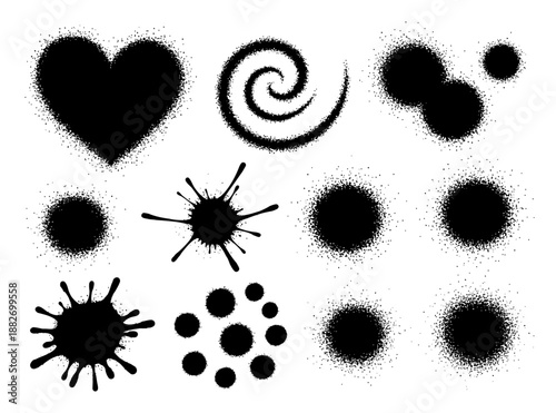 Coffee Powder Abstract Shapes - 3D Granule Splashes Vector