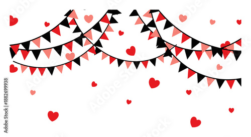 Hearts & Bunting - Minimalist Valentine's Background