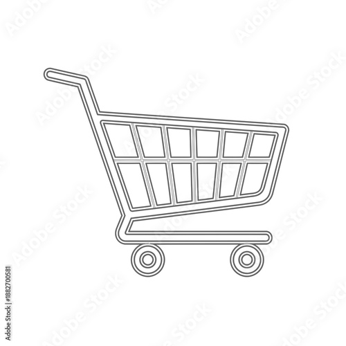 Shopping cart icon line drawing.
