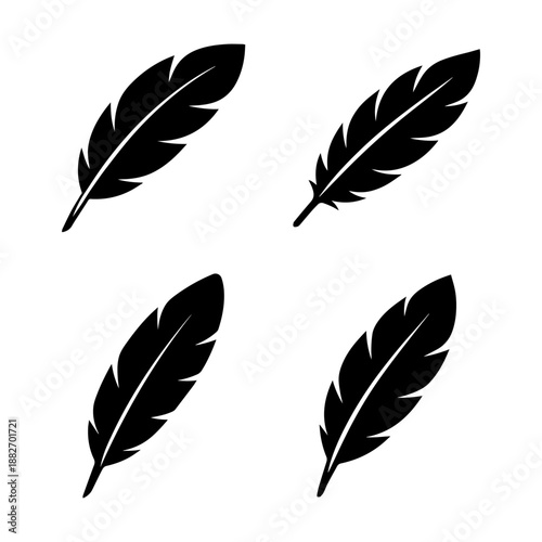 Feather icon set design. illustration isolated on white background