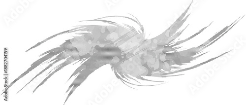 Gray abstract brush stroke design element