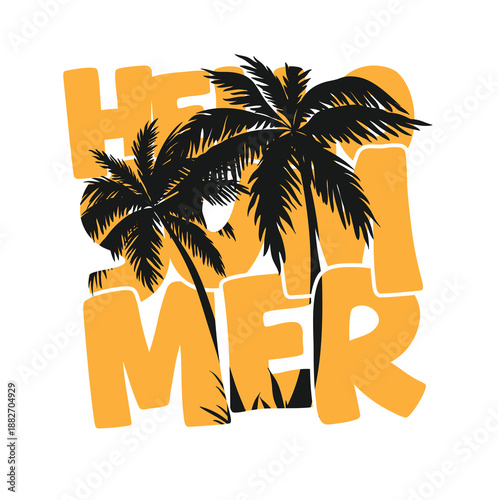 Hello summer typography Tshirt design template, summer typography t-shirt design