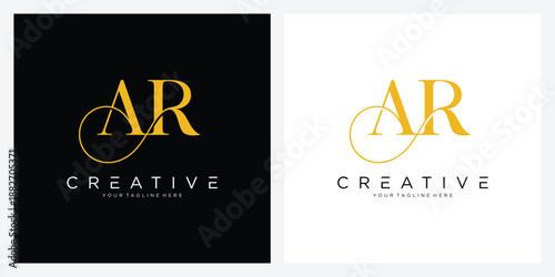Initial letter AR or RA logo design vector illustration