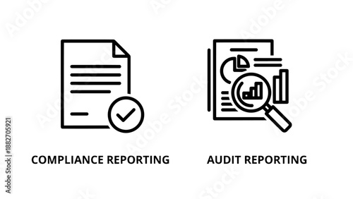 Financial Compliance and Corporate Audit Reporting Regulatory Icons