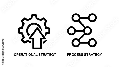 Business Operations and Process Strategy Concept Icons for Workflow Optimization and Network Infrastructure
