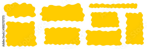 Playful organic wavy shape turns into a rectangle frame, organic texture and wavy edge guide the shape into a clean rectangle frame label.