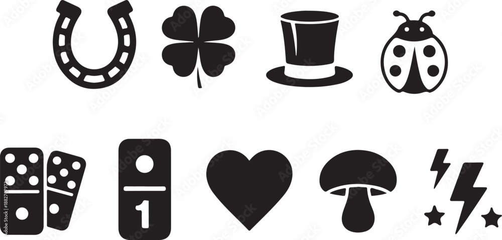 Fototapeta premium Set of various vector lucky charm symbols