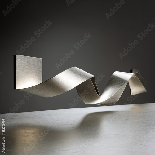 Silver Ribbon Art Abstract Design