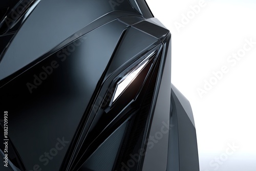 Close Up Futuristic Vehicle Headlight