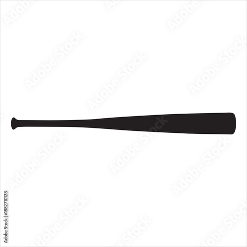 Baseball bat silhouette icon. Clipart image isolated on white background