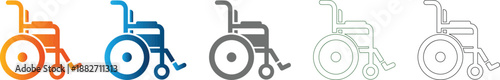Wheelchair icon set flat design vector illustration
