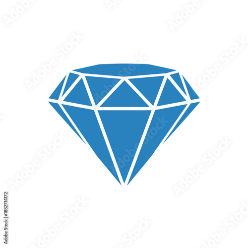 Blue Diamond Gemstone Closeup Illustration.