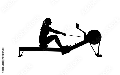 Silhouette Rowing Machine Workout
