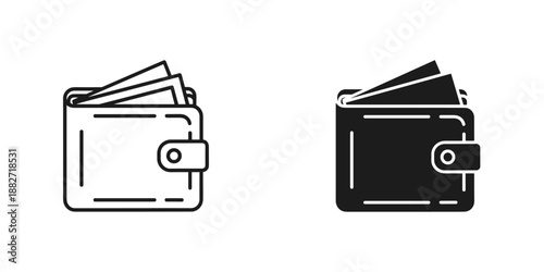 Black and White Wallet Icons