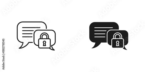 Secure Communication Icons with Lock Symbols