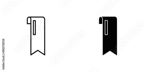 Black and White Bookmark Icons