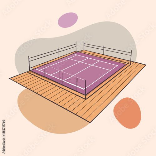 Isometric Volleyball Court Vector Design