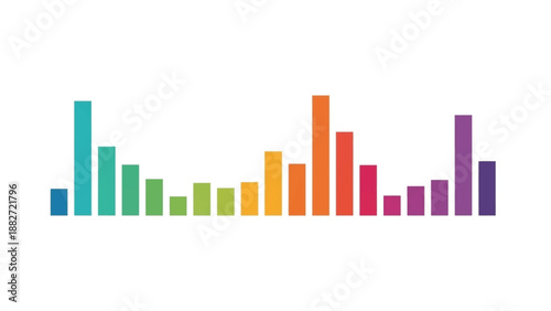 Colorful abstract bar graph illustration showing growth and progress