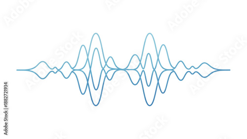 Sound wave graphic illustration of audio waveform technology and digital sound representation
