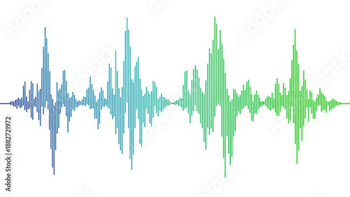 Abstract colorful sound wave visualization on a white background