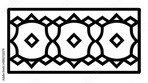 Geometric pattern design with interlocking shapes and diamonds