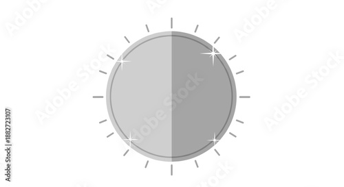 Circular sequin patch with shimmering highlights isolated on a white background, featuring a metallic texture and sparkling details