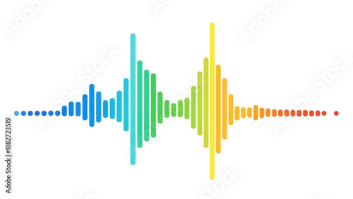 Colorful sound wave visualization representing audio spectrum and frequency analysis