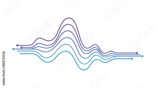 Abstract wave pattern with flowing lines and sound wave visualization