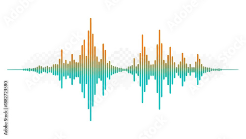 Sound wave visualization displaying audio frequency spectrum in a graphical representation