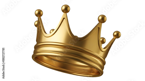 Golden crown isolated on transparent background