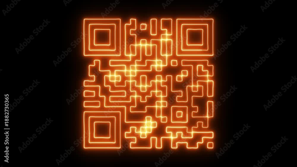Neon scan QR code barcode animation QR code scanner animated ...