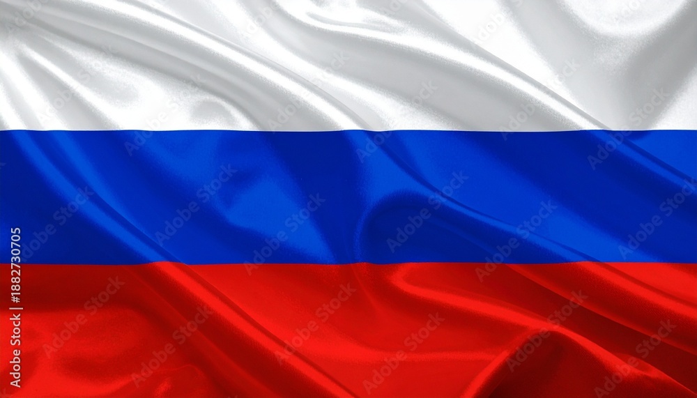 Fototapeta premium Russia flag with white, blue, red horizontal stripes.