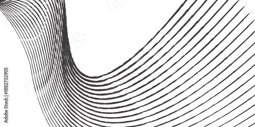 Swirled and curled stripes and brush strokes texture. Marble or acrylic atrwork imitation. Cool and swirly background. Abstract vector illustration. Black isolated on white. EPS10