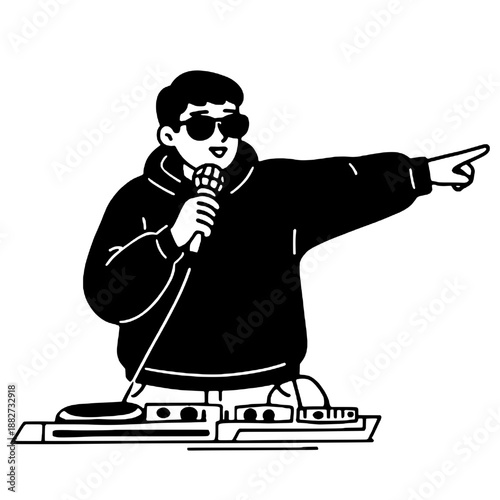 Dj player silhouette