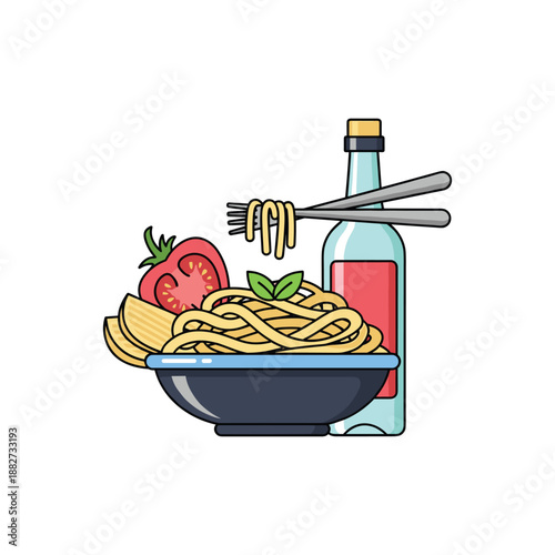 Homemade Italian Carbonara Recipe Illustration