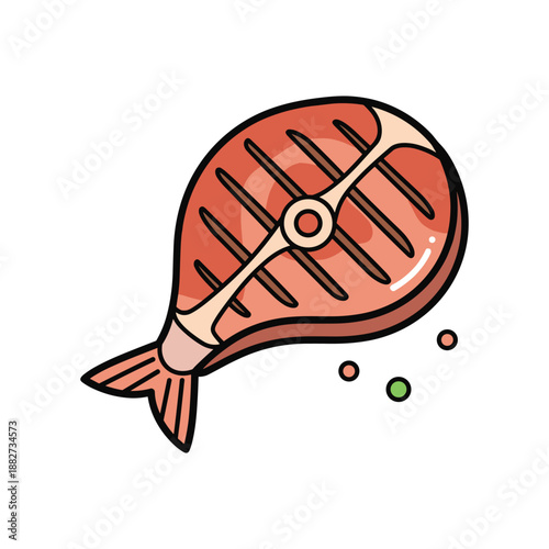 Grilled Steak with Seasoning and Drops