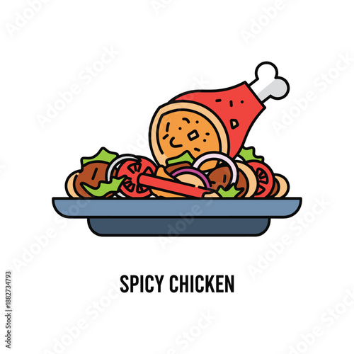 Spicy Chicken Fajitas with Sizzling Plate