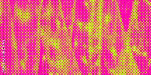 Urban grunge texture with neon punk aesthetic vector background. Halftone overlay features distressed paint effects, abstract patterns, and street art elements for bold graphic designs.