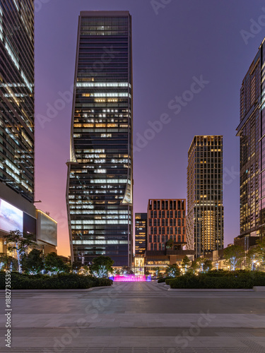 Canvas Print Mixed use buildings with shopping center, office space and luxury condominium, B