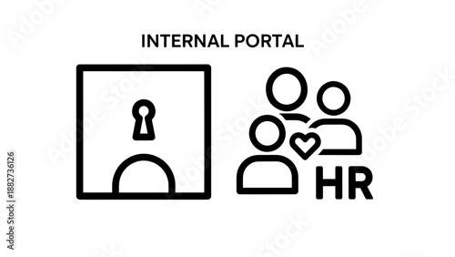 Business icons illustrating a consulting meeting with people and thought bubbles and a client meeting with a handshake, symbolizing collaboration and partnership.