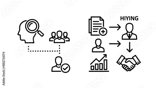 Business implementation plan and support with gears, checklist, and checkmark icons.