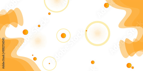 abstract fluid background with orange color. Digital polka. Dots gradation.