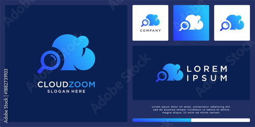 Cloud zoom logo design template.