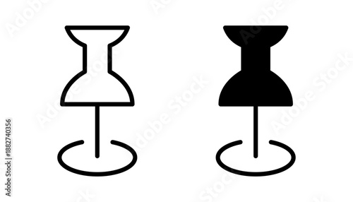Outline and filled pushpin icons symbolizing a fixed location or important note