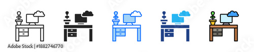 Smart Workspace Icon Set Multiple Style Collection