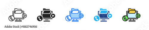 Photos Digital Workspace Icon Set Multiple Style Collection