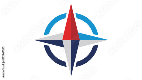 Modern Compass Rose Logo Design Representing Direction Navigation and Guidance
