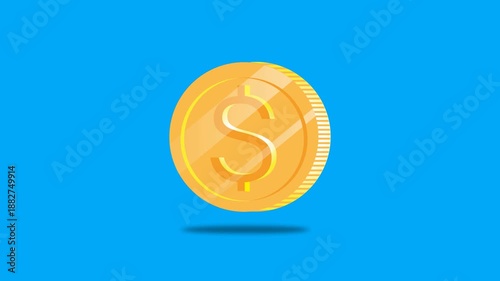 euro and dollar coins exchange, rotate money video. Currency rate converter concept animation on transparent background